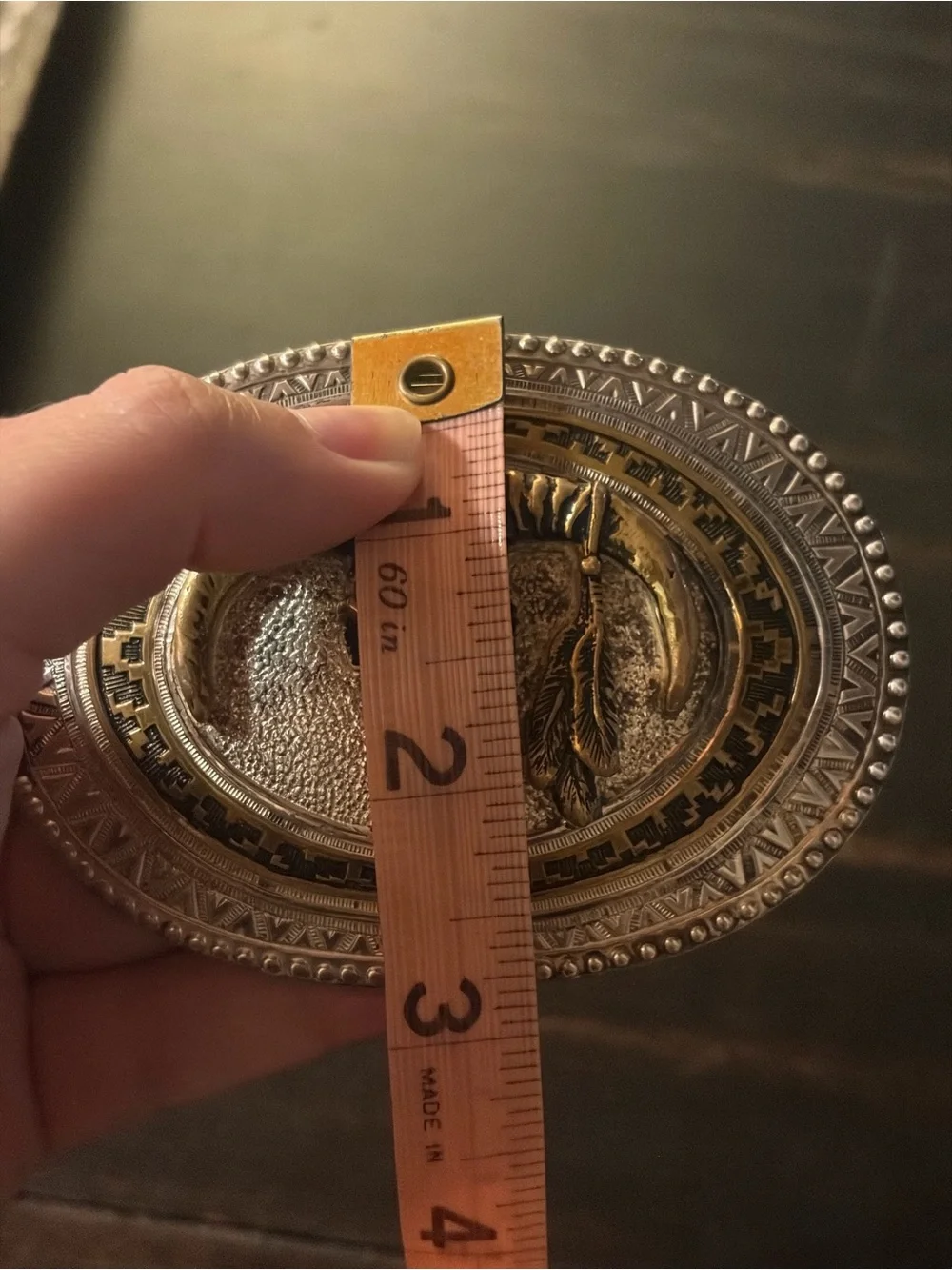 Crumrine Silver and Bronze Steer Belt Buckle